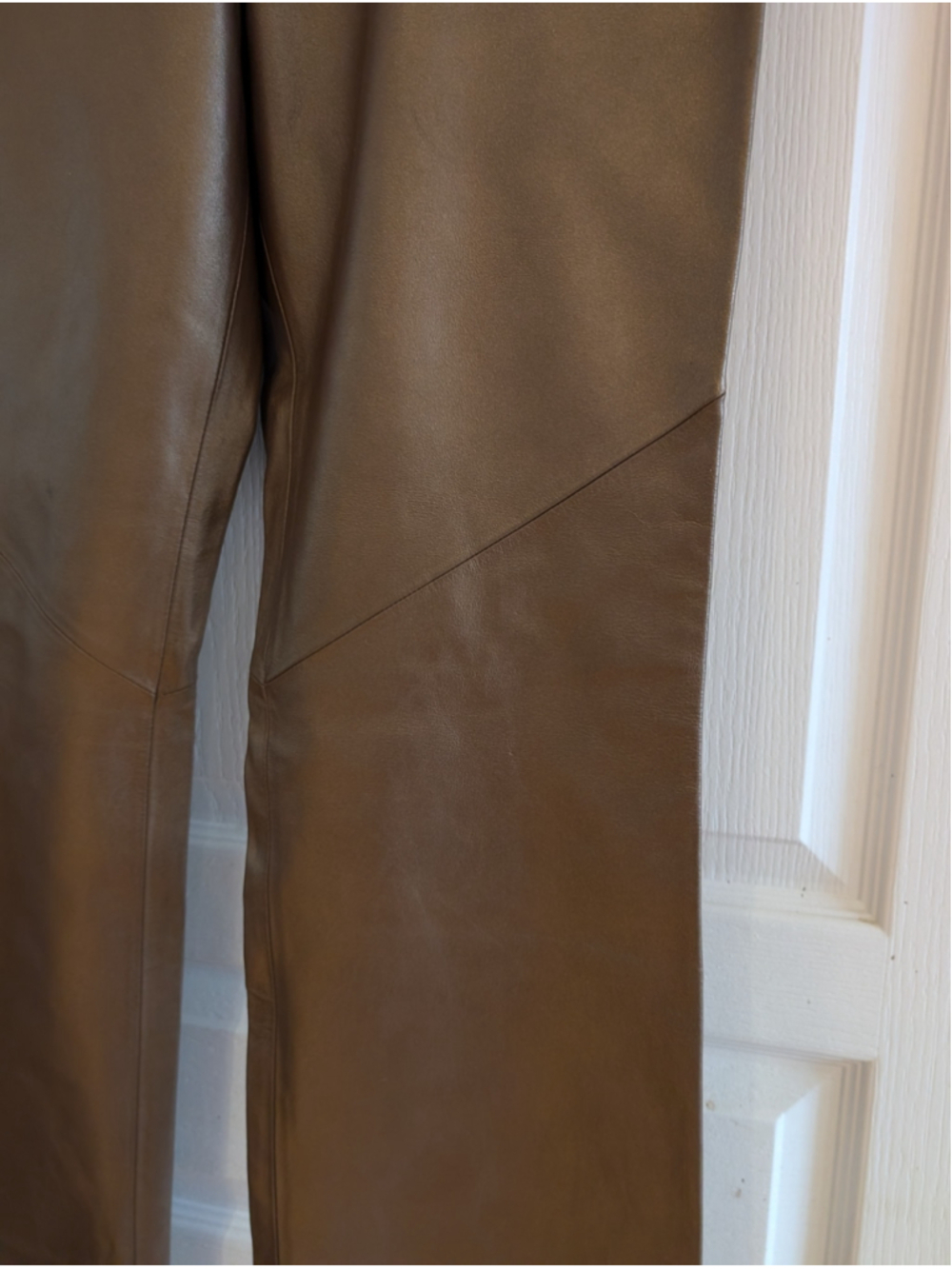 646 - Ralph Lauren Black Label Brown 100% Leather Pants Size 12 - Picture 5 of 9
